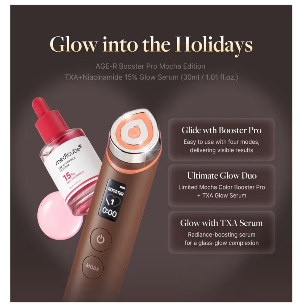 Medicube Booster Pro Holiday Skincare Tool Set Mocha Gift Set Skin Laser - Picture 4 of 16